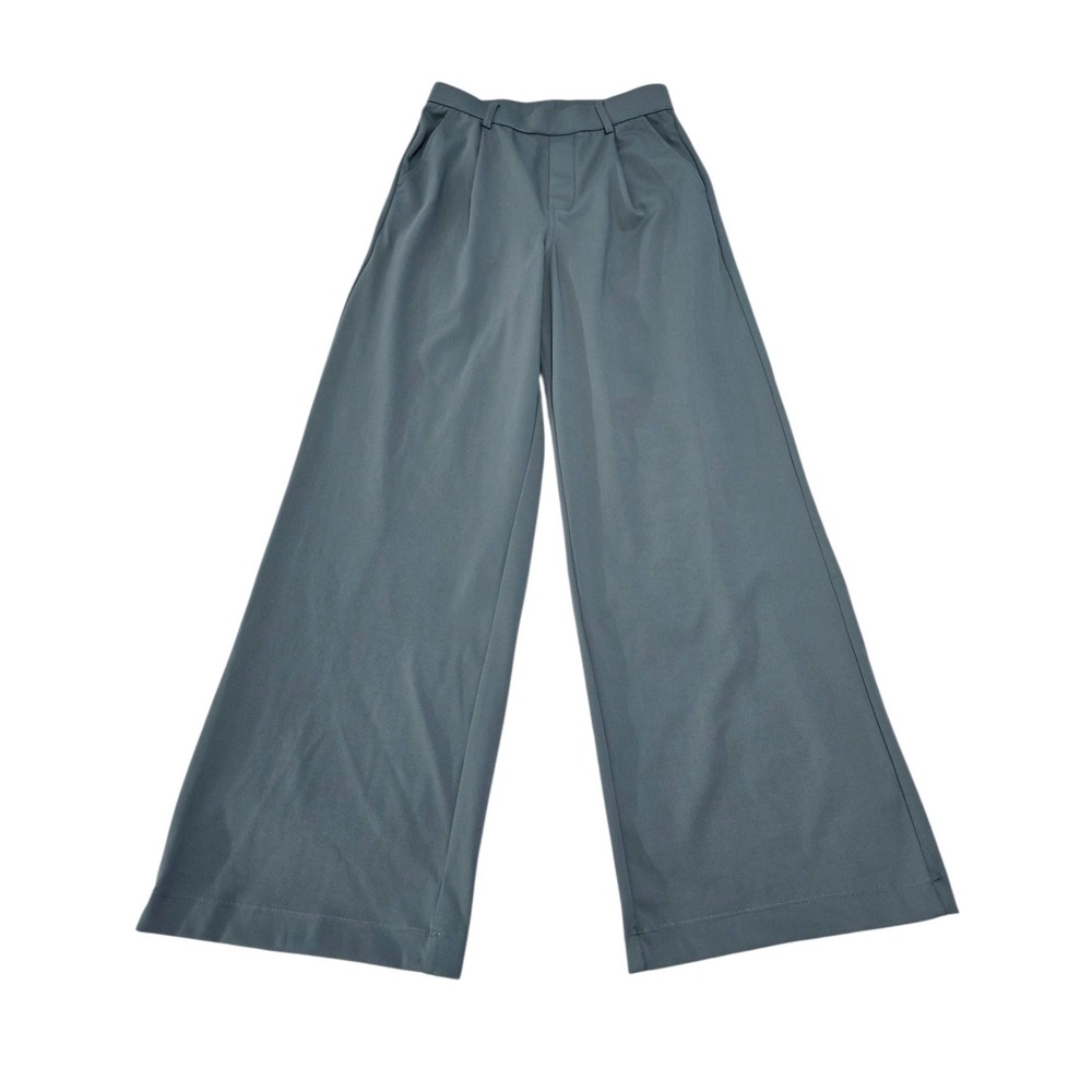 Halara Wide Leg High Waisted Trouser Pants Sage Green Blue Gray Workwear
